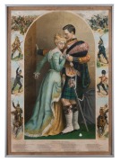 "TWIXT LOVE AND DUTY", antique chromolithograph, 19th century, 72 x 51cm