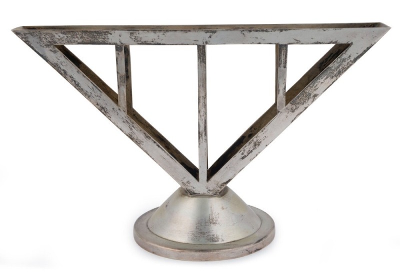 MARIANNE BRANDT "NAPKIN HOLDER" in Austrian 800 silver with gold washed interior, manufactured by the Viennese firm J.C. KLINKOSCH, circa 1930. 13cm high, 21cm wide, 260 grams.