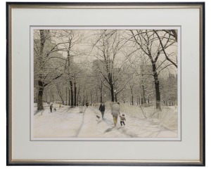 HAROLD ALTMAN (U.S.A. 1924-2003), (winter park scene), lithograph, Silver K Fine Art label verso, 43 x 57cm, 66 x 80cm overall