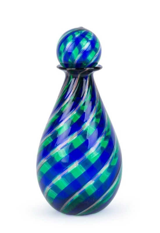 DINO MARTENS (attributed) Canne Murano glass decanter with aventurina, circa 1950s, ​​​​​​​22cm high