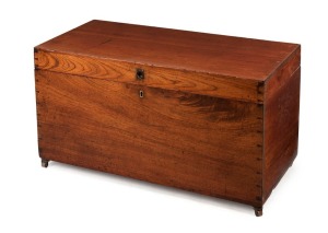 An Anglo-Indian teak blanket box, 19th century, ​​​​​​​50cm high, 91cm wide, 45cm deep