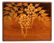 ÉMILE GALLÉ French Art Nouveau nest of four coffee tables with floral marquetry tops, each signed "Gallé" in design with star, circa 1905, the largest 72cm high, 59cm wide, 40cm deep PROVENANCE The Roy Francis Ryan Collection, 8-9th May, 2011, Lot 74 - 4