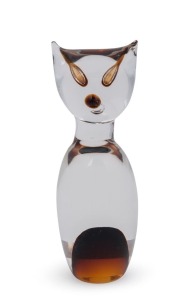 ANTONIO Da ROSS sommerso glass cat statue, remains of original paper label to base, 24.5cm high