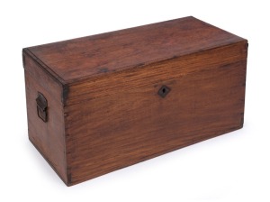 An antique English mahogany trunk, circa 1840, ​​​​​​​39cm high, 76cm wide, 36cm deep