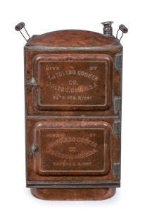 TOLEDO COOKER CO. Toledo Ohio U.S.A (pat. date Feb. 5th, 1907), American copper steam oven, ​​​​​​​57cm high, 30cm wide, 30cm deep