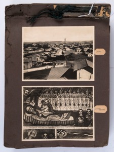 AFRICA: An album of vintage black and white photographs laid down on brown car pages, many captioned, early 20th century