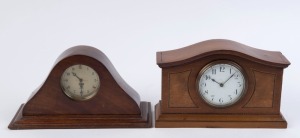 Two timber cased clocks, English and Swiss movements, early 20th century, ​the larger 16cm high, 25cm wide