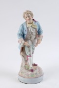 MEISSEN German porcelain statue of a gentleman, 19th/20th century, crossed swords mark, ​39cm high