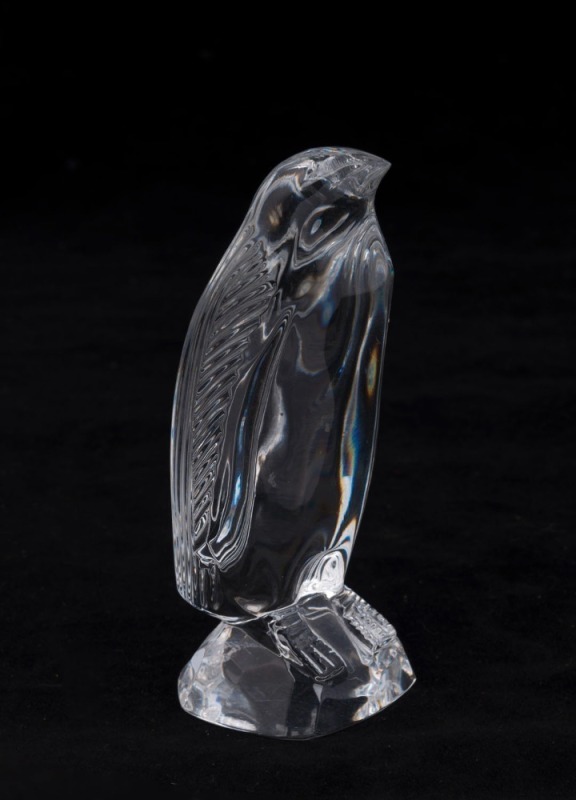 WATERFORD Irish crystal penguin statue in original fitted box, 20th century, ​11.5cm high