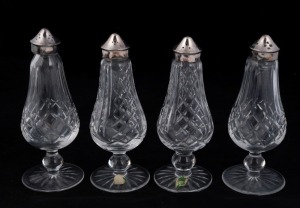 WATERFORD set of four Irish crystal salt and pepper shakers, 20th century, ​16cm high