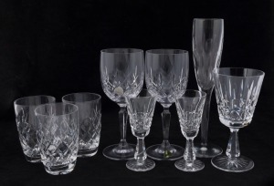 Assorted crystal drink ware including WATERFORD Irish crystal (9 items),