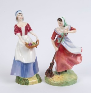Two ROYAL DOULTON English porcelain statues, "Dawn" (H.N.3258), and "Autumn" (H.N.2087), ​20cm and 19cm high