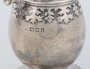 An English sterling silver jug with applied floral decoration, by Wakely & Wheeler of London, circa 1901, ​13cm high, 172 grams - 2