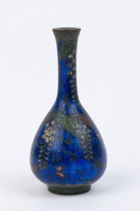 An antique cloisonne vase with wisteria decoration, 19th century, ​9.5cm high