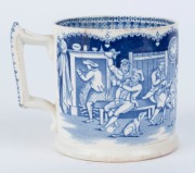 CLYDE POTTERY "TAM O'SHANTER" English blue and white porcelain mug, early 19th century, stamped "Tam O'Shanter", 10cm high, 12.5cm wide - 2