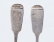 A fine pair of Georgian sterling silver stuffing spoons by Charles Eley of London, circa 1828, 31cm long, 282 grams - 2