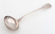 A Georgian sterling silver soup ladle by Charles Eley of London, circa 1828, 33cm long, 220 grams