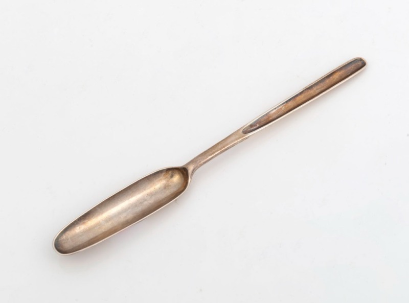 A Georgian sterling silver marrow spoon, London, circa 1780, ​19.5cm long, 36 grams