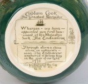 ROYAL DOULTON "Captain Cook" loving cup by Charles Noke, numbered 14/350, with "Scroll Of Fame", factory mark to base, 25cm high, 25cm wide. - 4