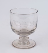 An antique Georgian glass rummer with single knop stem, 18th century, ​12cm high, 9cm wide