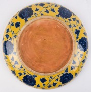 A Chinese blue and white floral porcelain bowl with yellow overlay ground, 20th century, 36.5cm diameter - 3