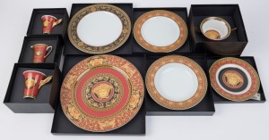 VERSACE "MEDUSA" Rosenthal porcelain dinner place setting for one (8 pieces), in original boxes. 