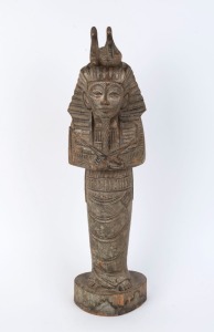 An Egyptian pharaoh statue, carved wood with monochrome finish, 19th/20th century, ​​​​​​​65cm high