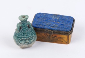 A Chinese snuff bottle and snuff box, 19th/20th century, (2 items), the box 6.5cm wide