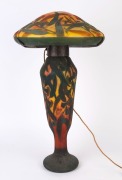 DAUM "EUCALYPTUS" stunning French cameo glass lamp and shade, early 20th century, signed "Daum Nancy, France", 75cm high, 42cm wide - 2