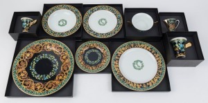 VERSACE "GOLD IVY" Rosenthal porcelain dinner place setting for one (10 pieces), in original boxes.