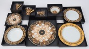 VERSACE "BAROCCO" Rosenthal porcelain dinner place setting for one (10 pieces), in original boxes.