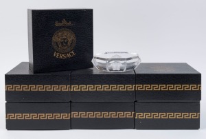 VERSACE "TREASURY" Rosenthal set of seven glass dessert trays in original boxes, 14cm wide