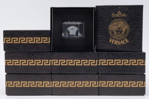 VERSACE "TREASURY" Rosenthal set of eight glass napkin rings in original boxes, 