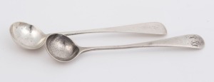 A pair of Georgian sterling silver mustard spoons, ​​​​​​​10.5cm long