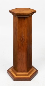 A vintage Australian hardwood octagonal pedestal with lift-top storage, circa 1940, ​​​​​​​84cm high