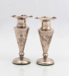 A pair of Chinese silver posy vases19th/20th century, 7cm high