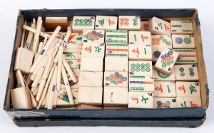 Vintage Mah-Jong set in cardboard box, early 20th century