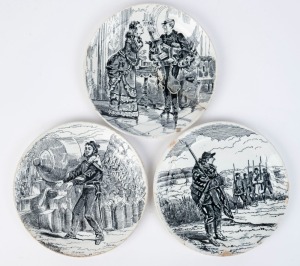 Three antique French cabinet plates, 19th century, 20.5cm diameter
