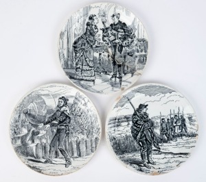 Three antique French cabinet plates, 19th century, ​​​​​​​20.5cm diameter