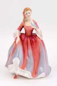 ROYAL DOULTON "Nicola" (H.N.2804) porcelain statue of a lady holding a bird, circa 1987, factory mark and Michael Doulton signature to base, 19cm high