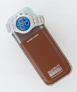 SWATCH "IRONY" wristwatch with blue dial in original case