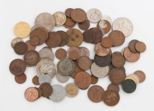 Accumulation of assorted coins including 1937 Australian silver crown and Australian 1927 silver florin, (qty)