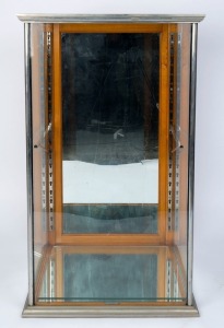 An antique nickel bound display cabinet, late 19th century, 