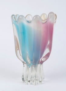 A pink and blue Murano glass vase, circa 1960, ​​​​​​​23cm high