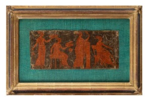 Sir William HAMILTON (1730 - 1803) (after), Classical figures from an Etruscan vase, ink drawing on waxed horizontal wove rice paper, circa 1800, 16 x 37cm; framed & glazed, overall 39 x 59cm.