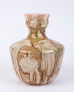 An art glass vase with brown mottled finish, 25cm high