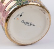 CARLTON WARE Art Deco floral porcelain vase, circa 1925, black factory mark to base, 28.5cm high - 3