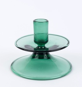 SEGUSO (attributed) green Murano glass candle holder, 10cm high, 14cm diameter