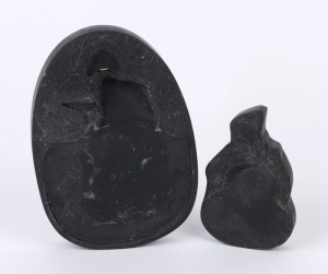 Two Chinese black slate ink stones, 19th,20th century, ​​​​​​​11cm and 17cm wide