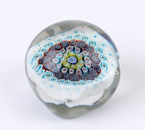 An antique millefiori glass paperweight of squarish form, 19th century, ​​​​​​​8cm high